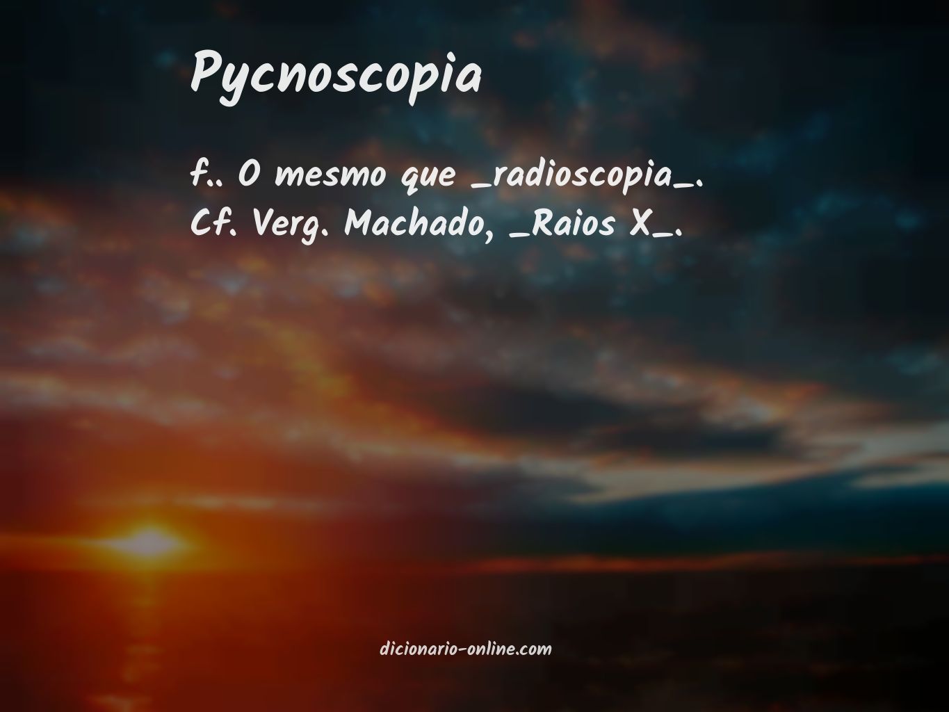 Significado de pycnoscopia