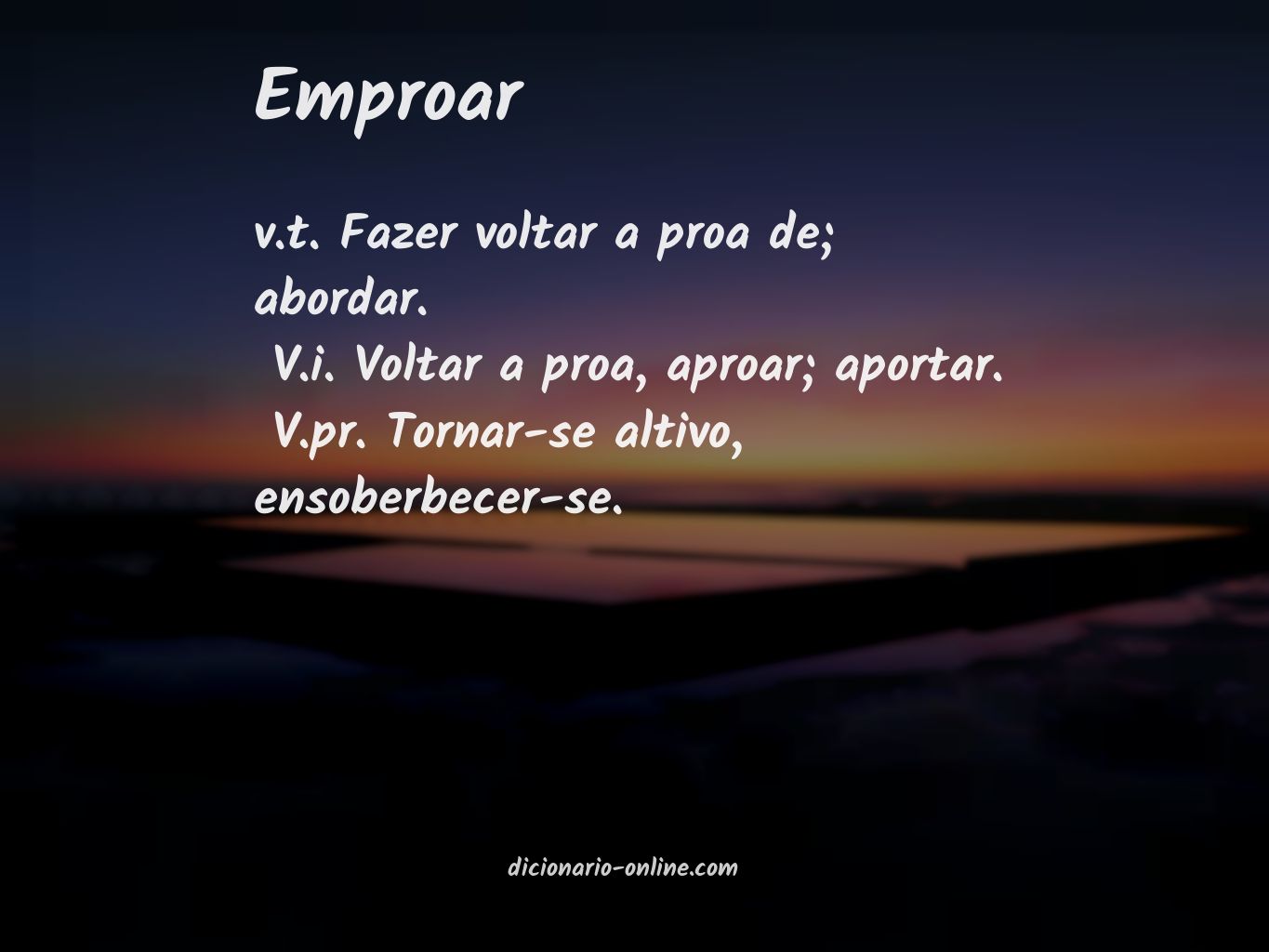 Significado de emproar