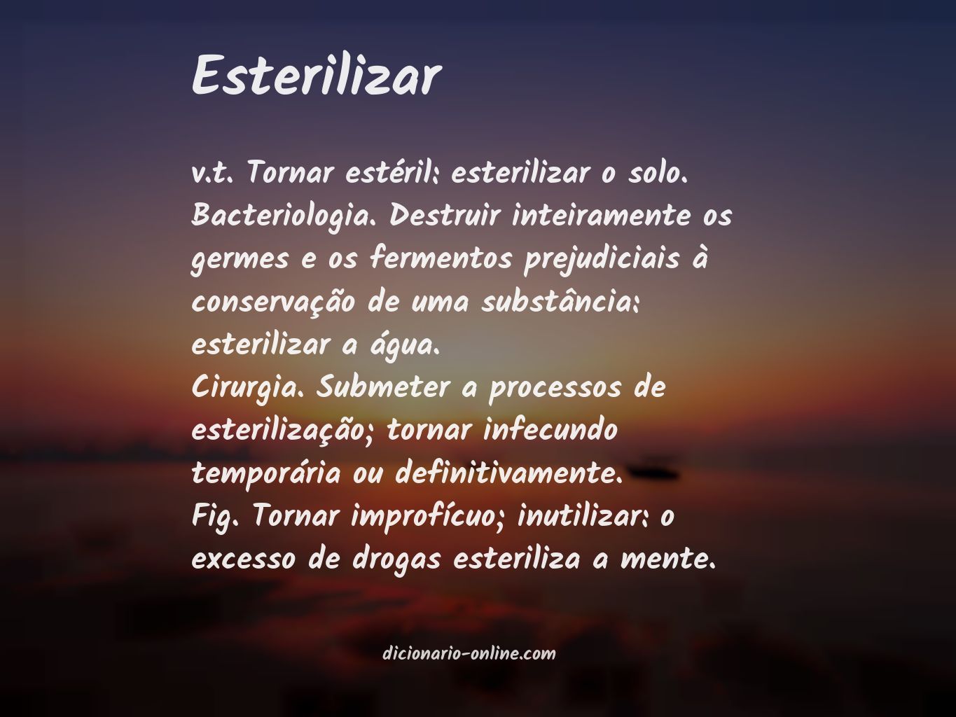 Significado de esterilizar