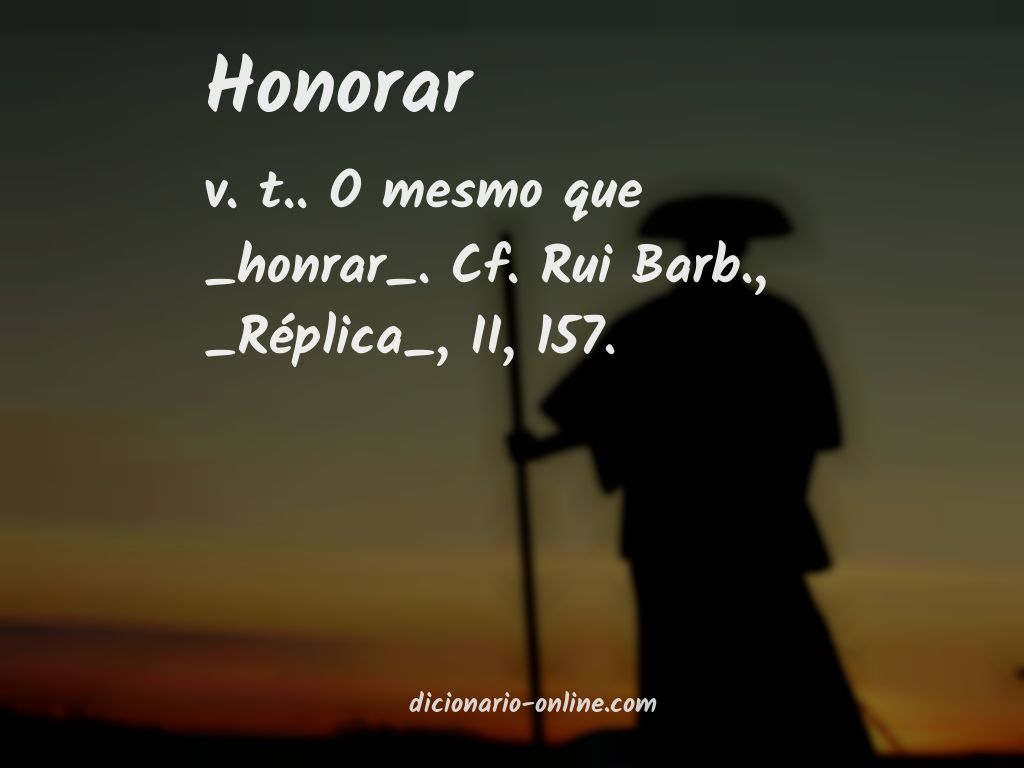 Significado de honorar