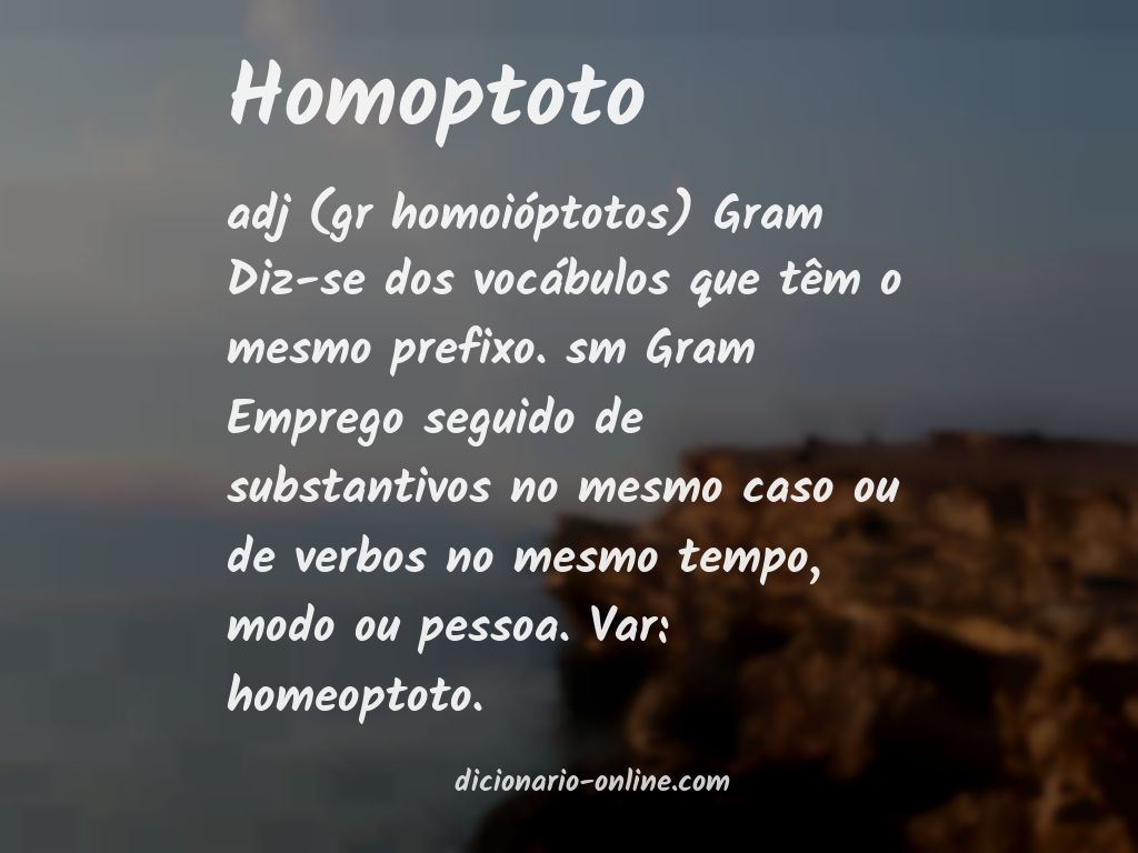 Significado de homoptoto