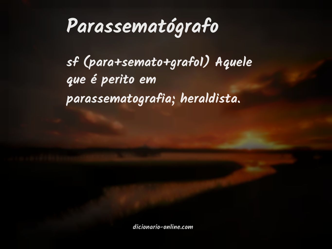 Significado de parassematógrafo