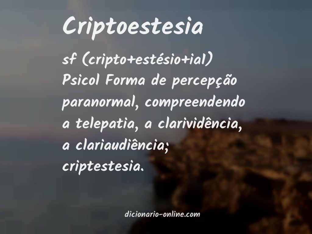 Significado de criptoestesia