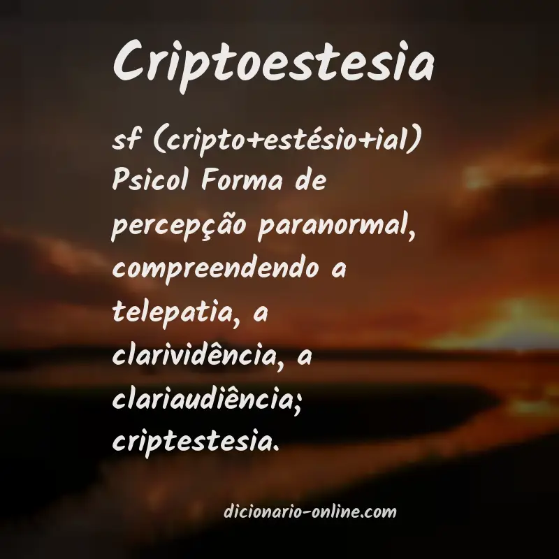 Significado de criptoestesia