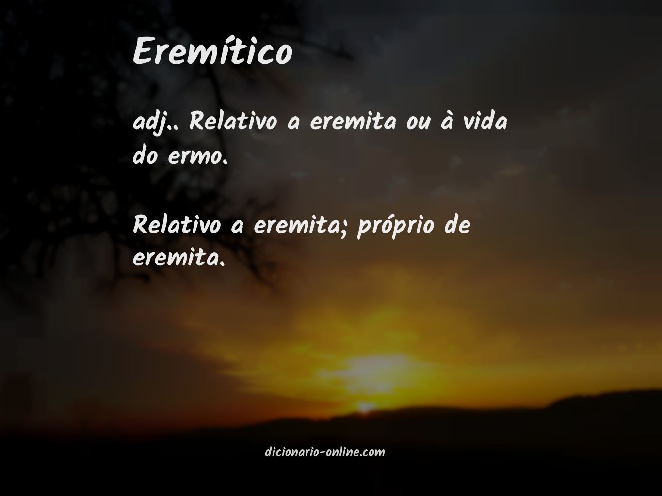 Significado de eremítico