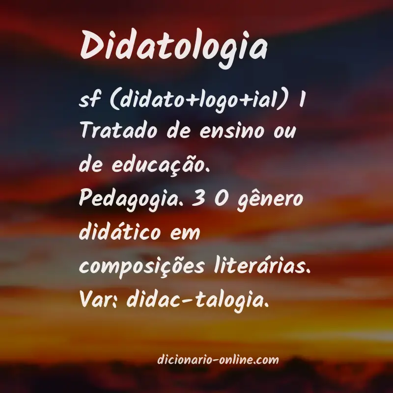 Significado de didatologia