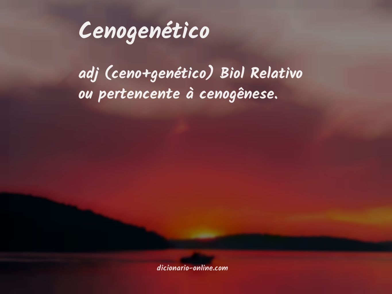 Significado de cenogenético