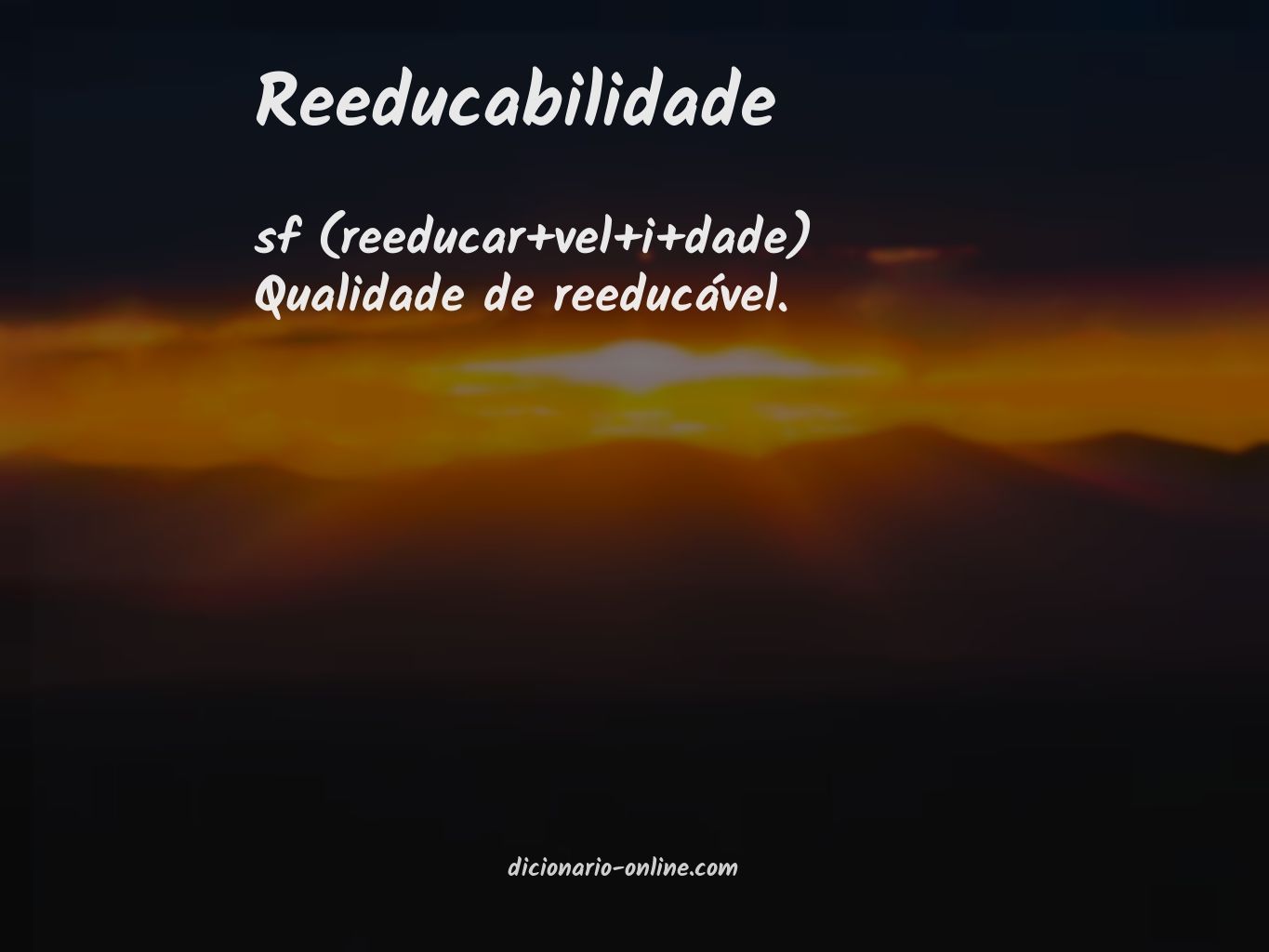 Significado de reeducabilidade