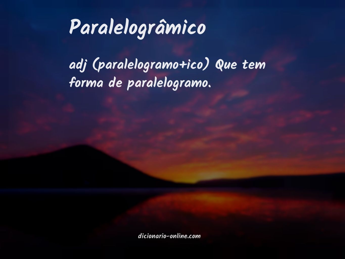 Significado de paralelogrâmico