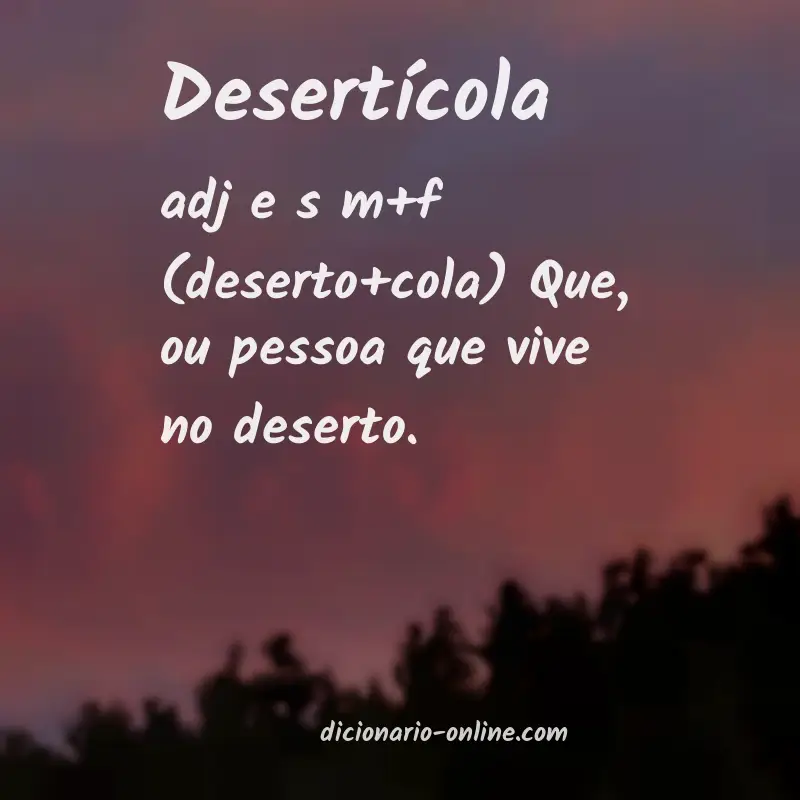 Significado de desertícola