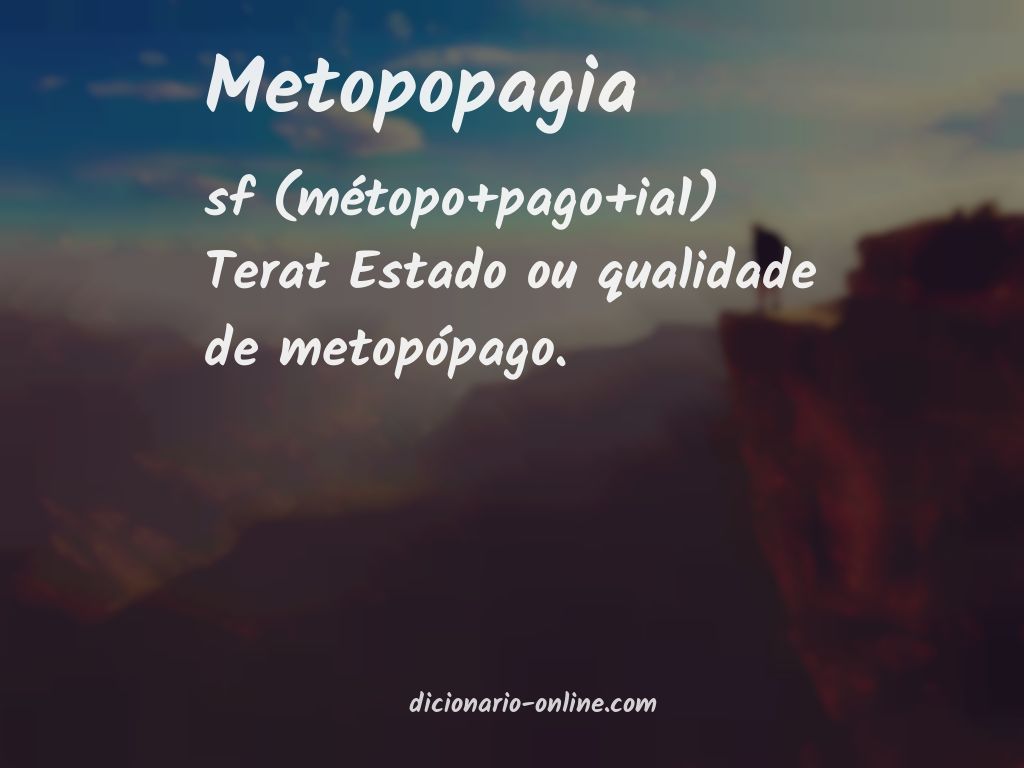 Significado de metopopagia