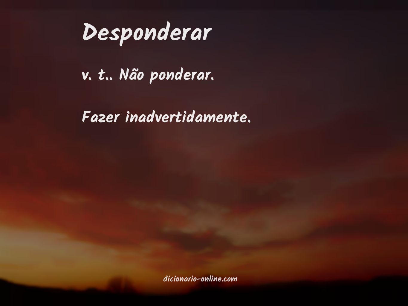 Significado de desponderar