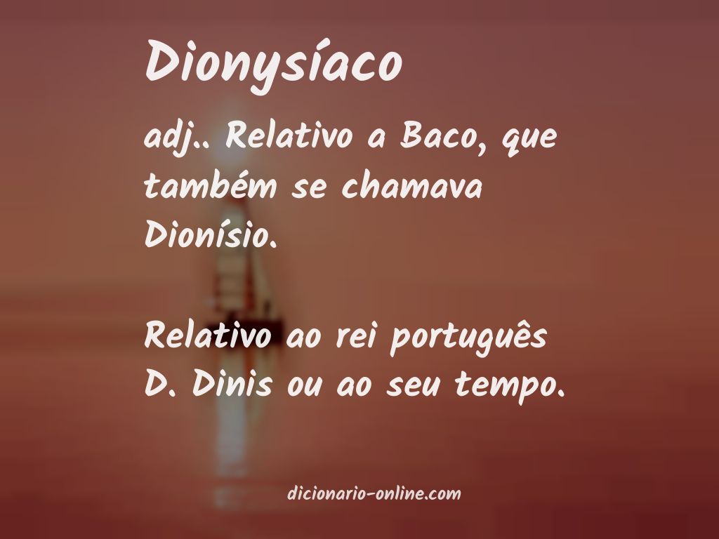 Significado de dionysíaco