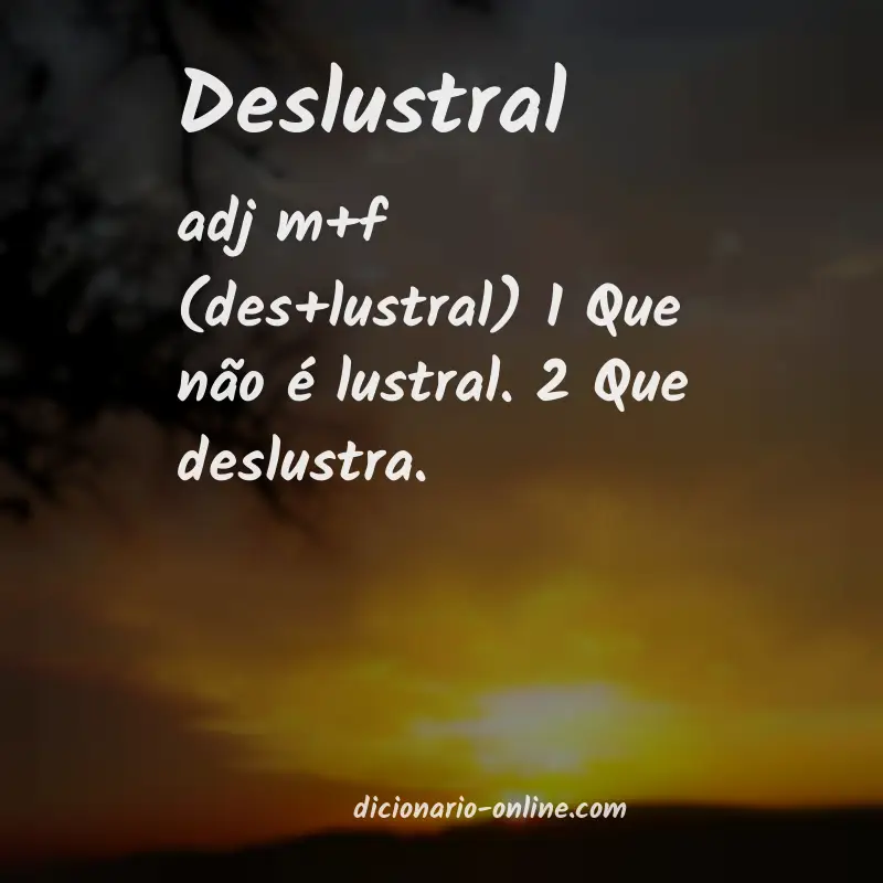Significado de deslustral