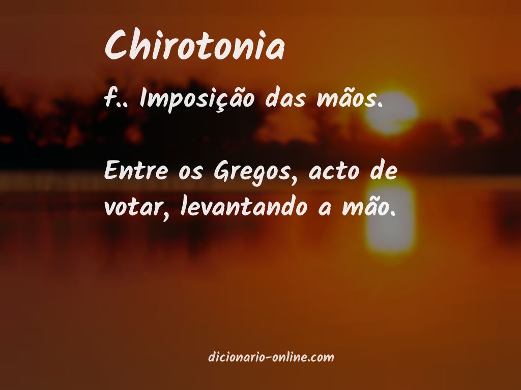 Significado de chirotonia