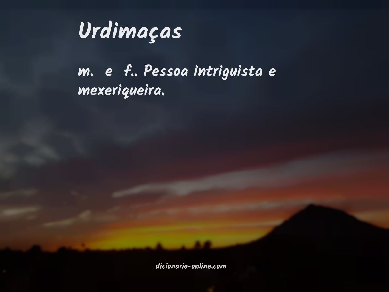 Significado de urdimaças