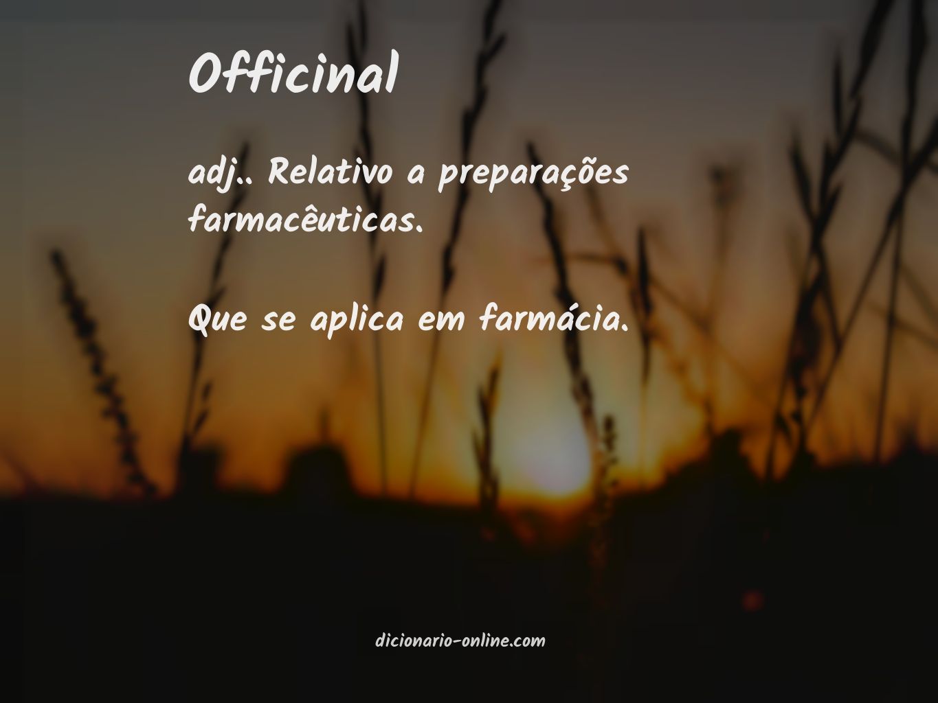 Significado de officinal