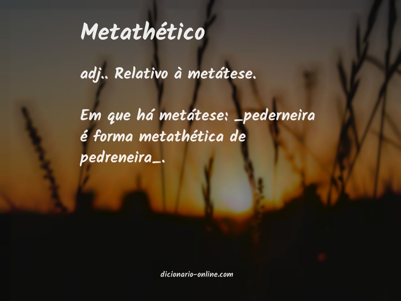 Significado de metathético