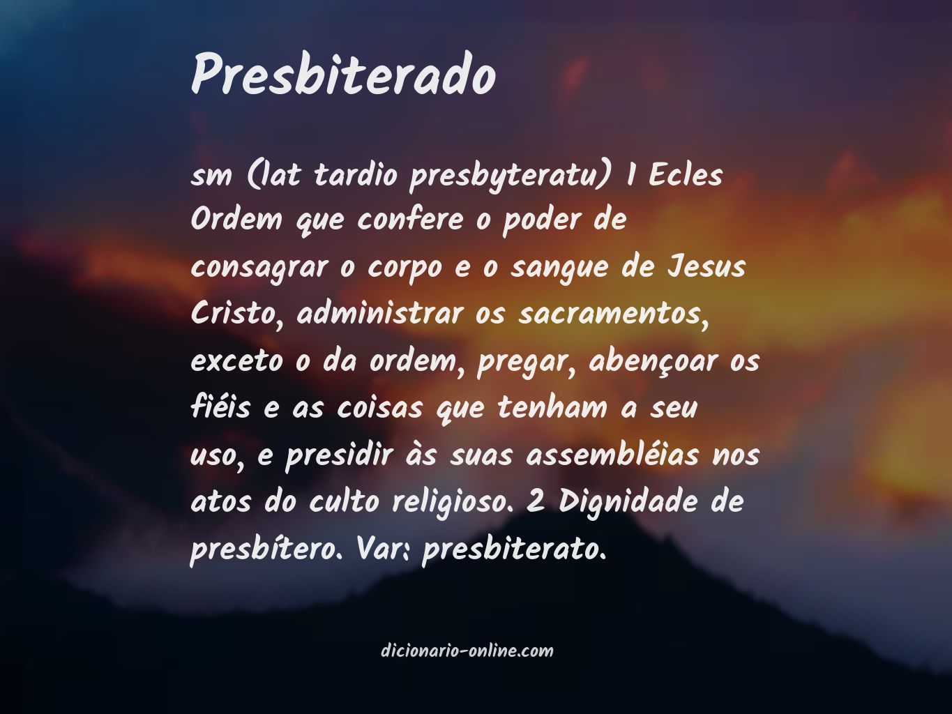 Significado de presbiterado