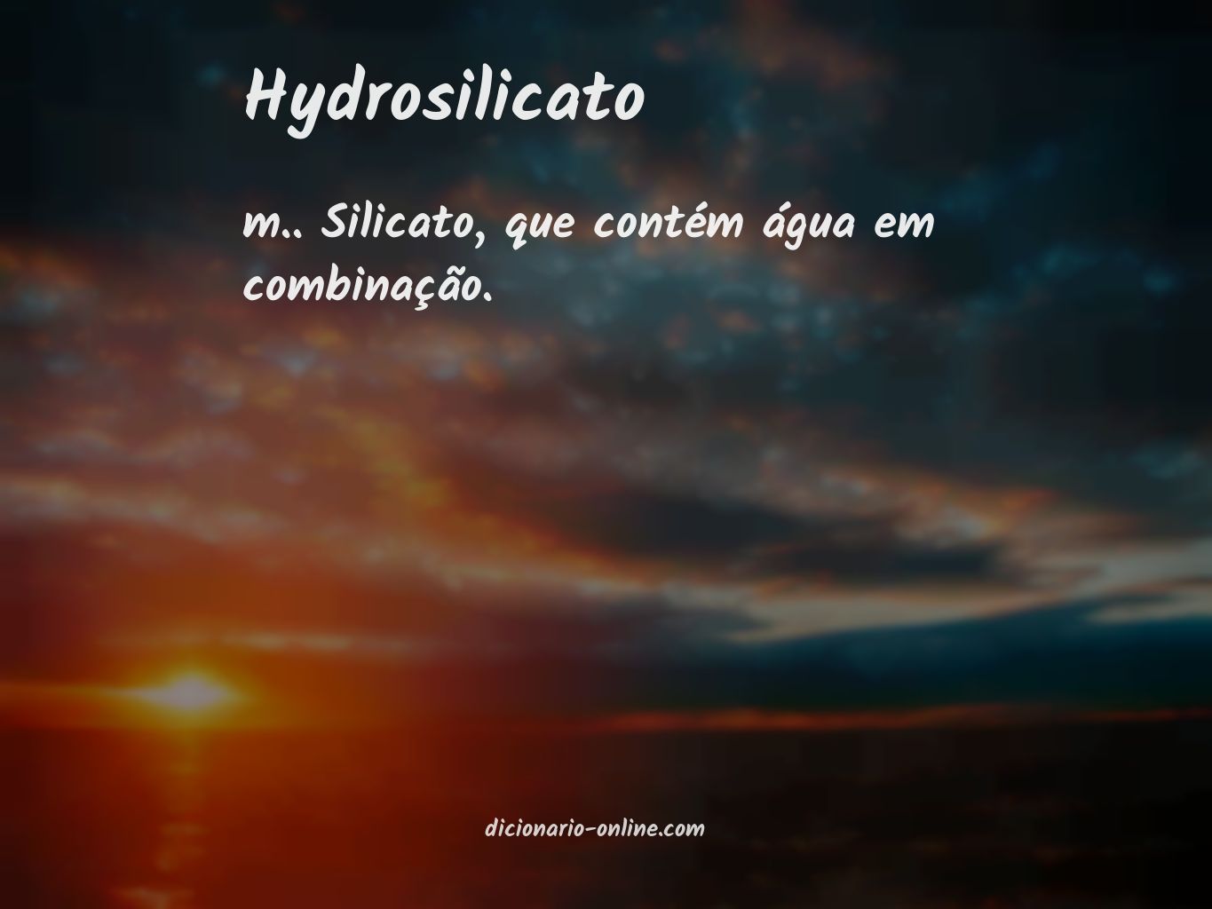 Significado de hydrosilicato