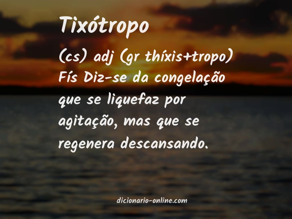 Significado de tixótropo