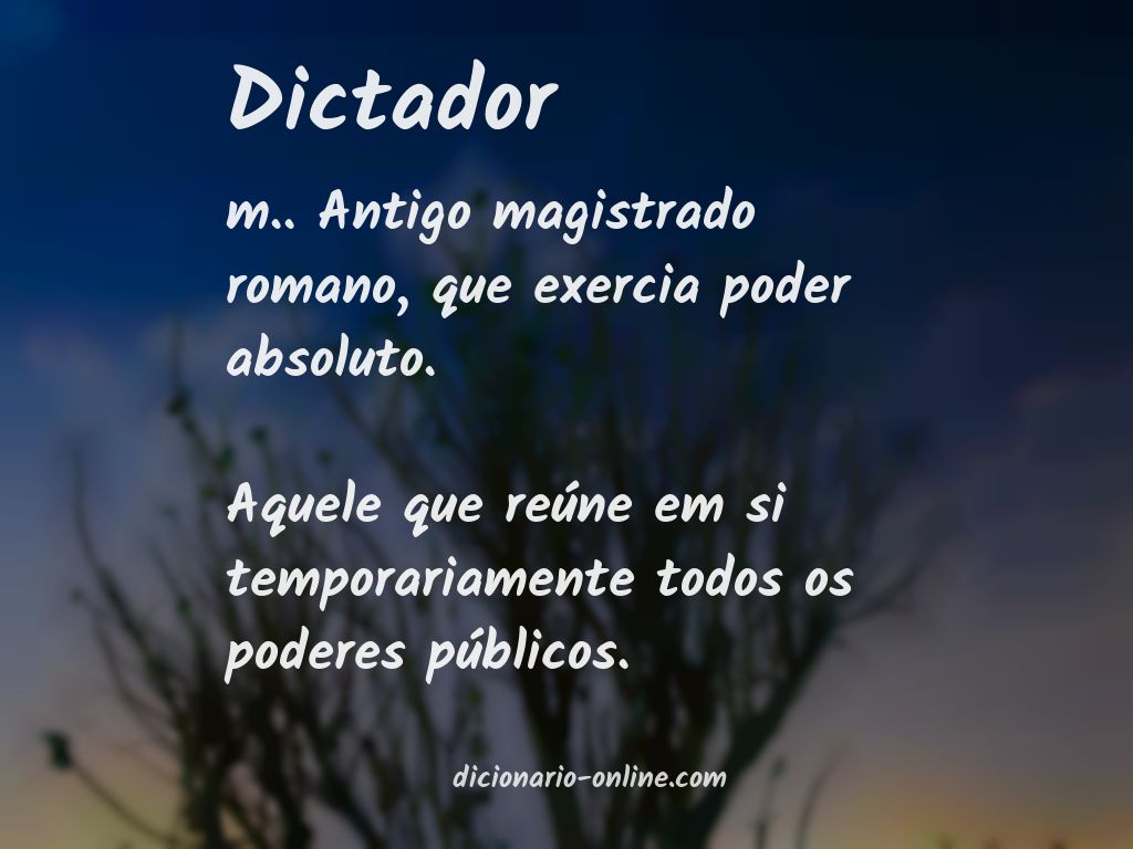 Significado de dictador