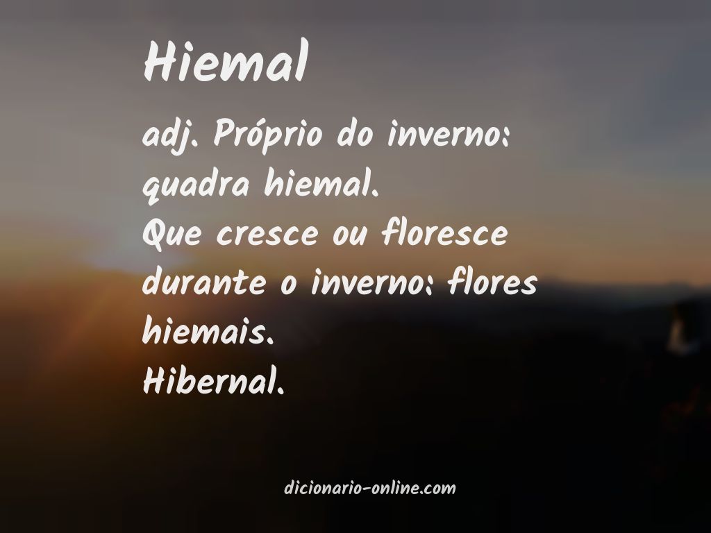 Significado de hiemal