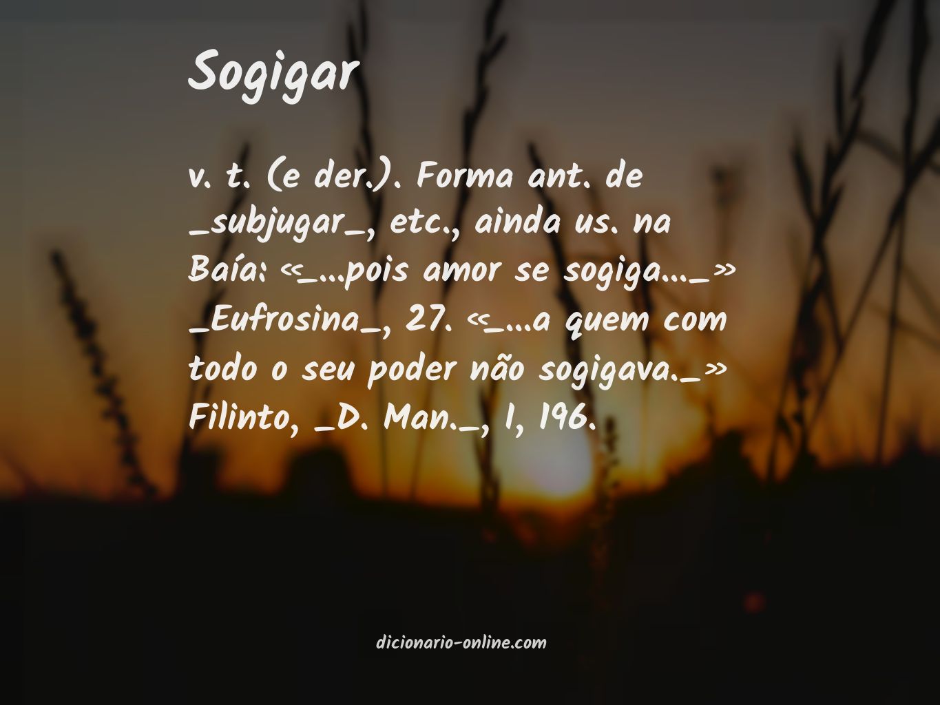 Significado de sogigar