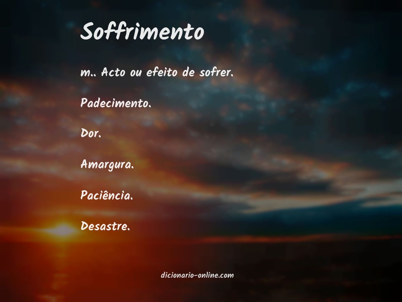 Significado de soffrimento