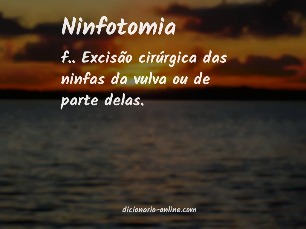 Significado de ninfotomia