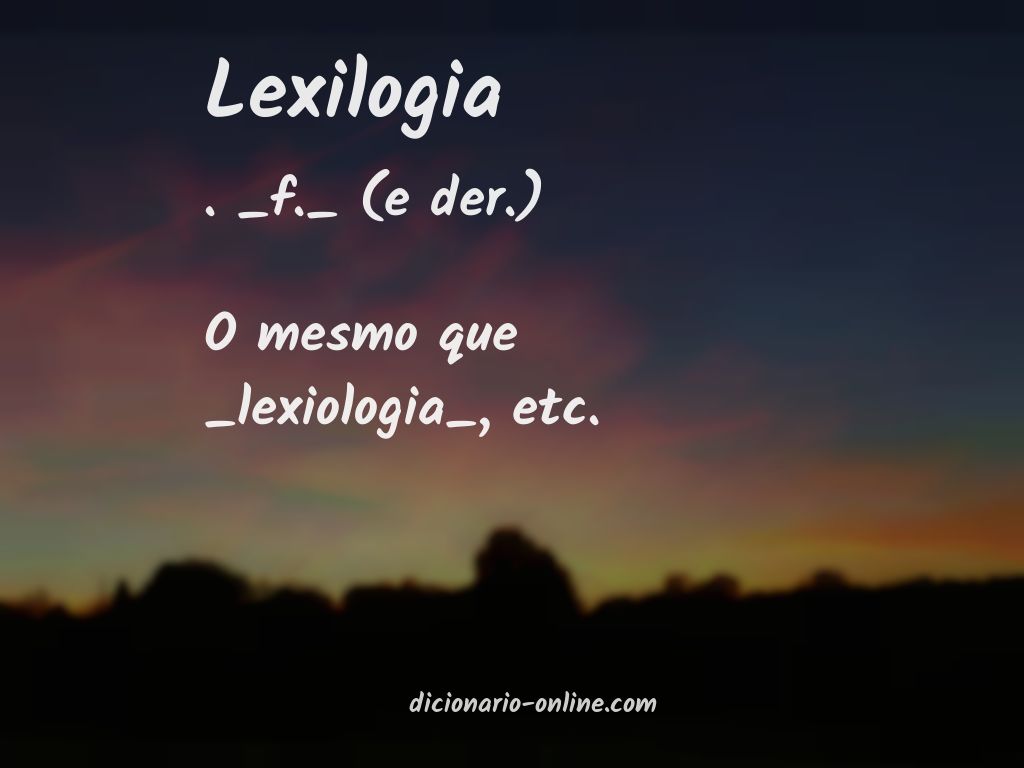Significado de lexilogia