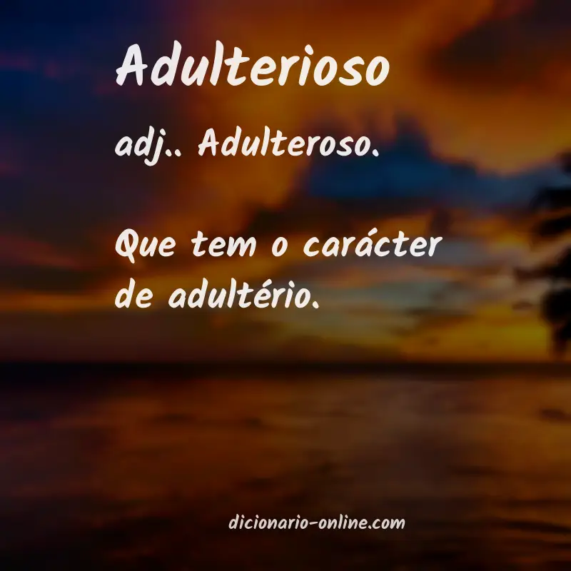Significado de adulterioso