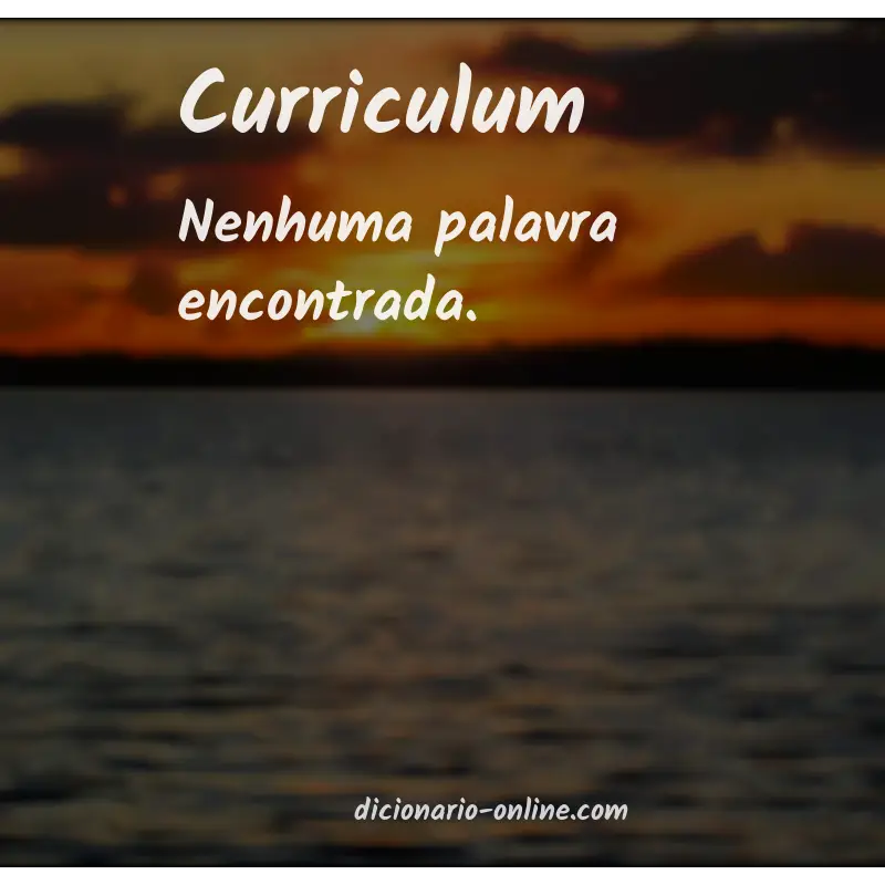 Significado de curriculum