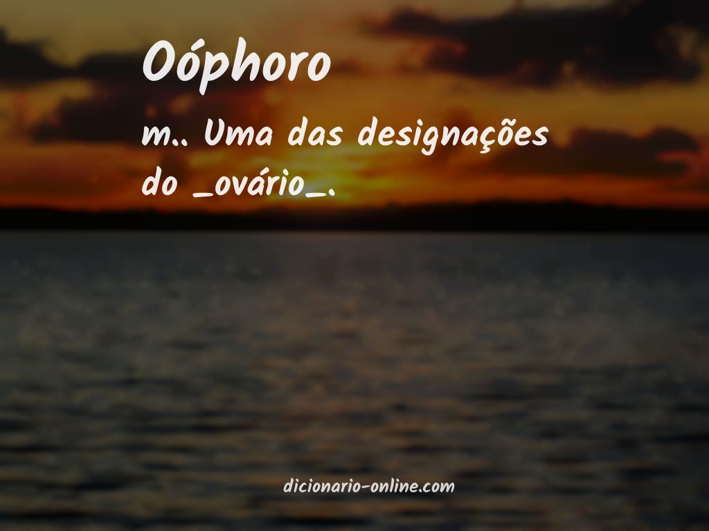 Significado de oóphoro