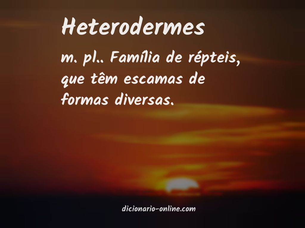 Significado de heterodermes