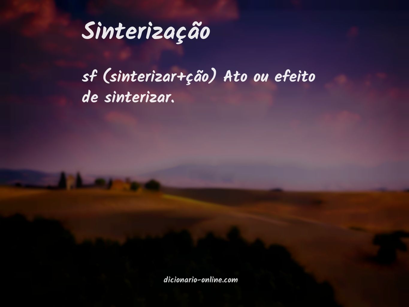 Significado de sinterização