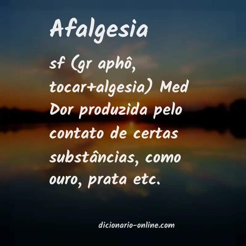 Significado de afalgesia