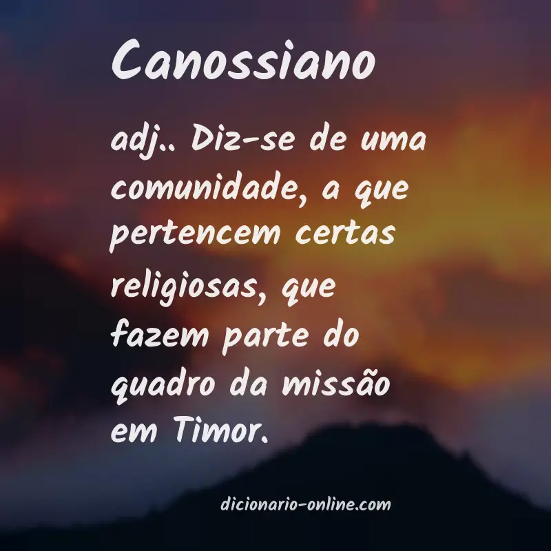 Significado de canossiano