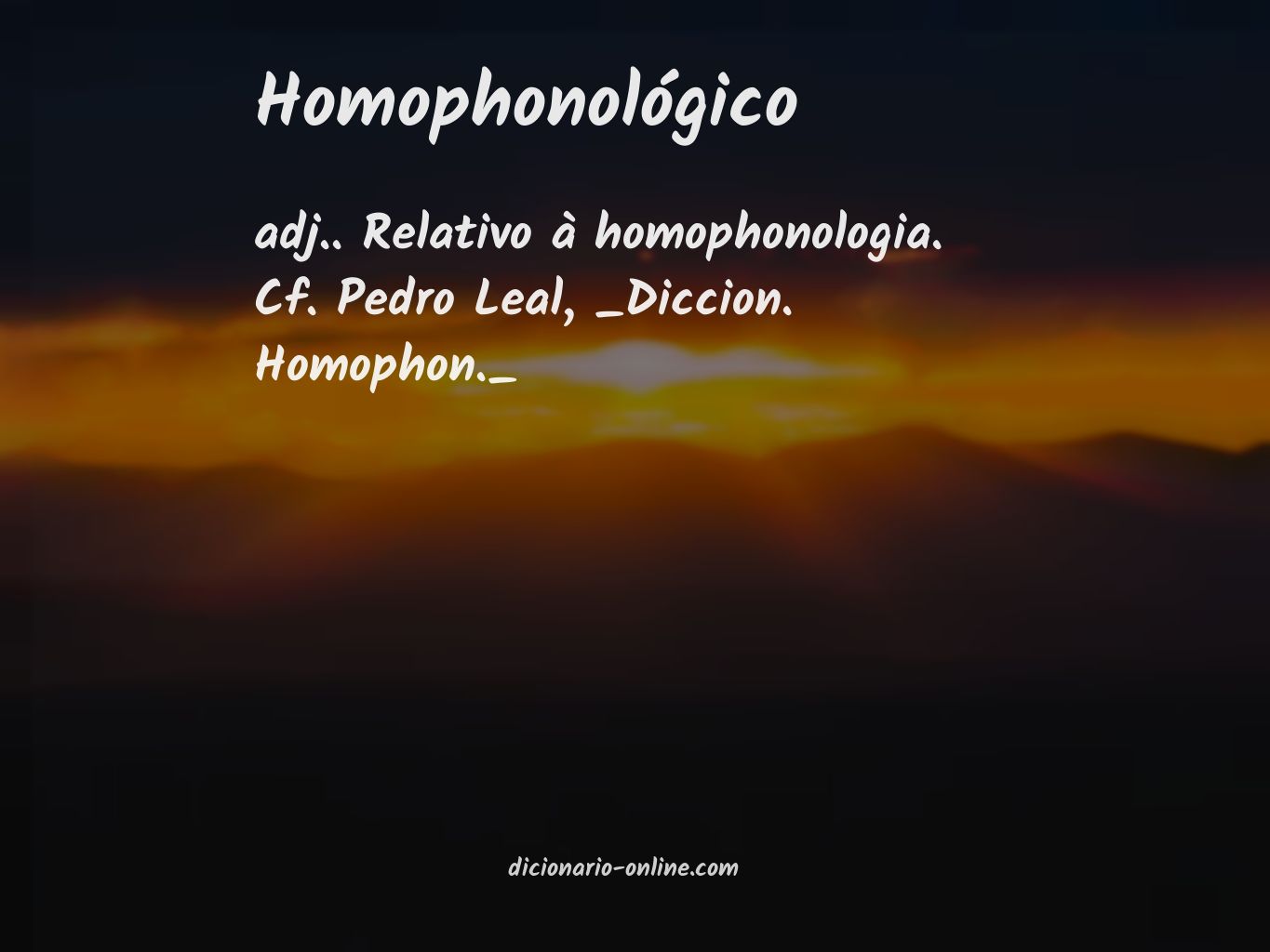 Significado de homophonológico