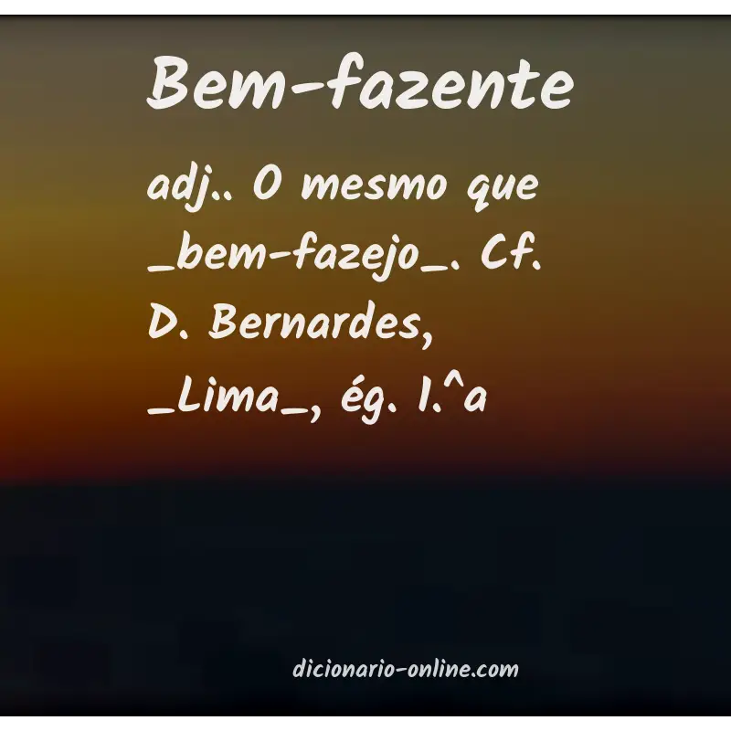 Significado de bem-fazente