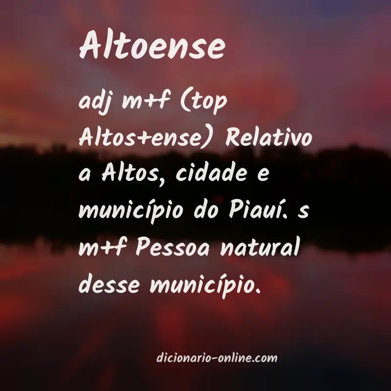 Significado de altoense