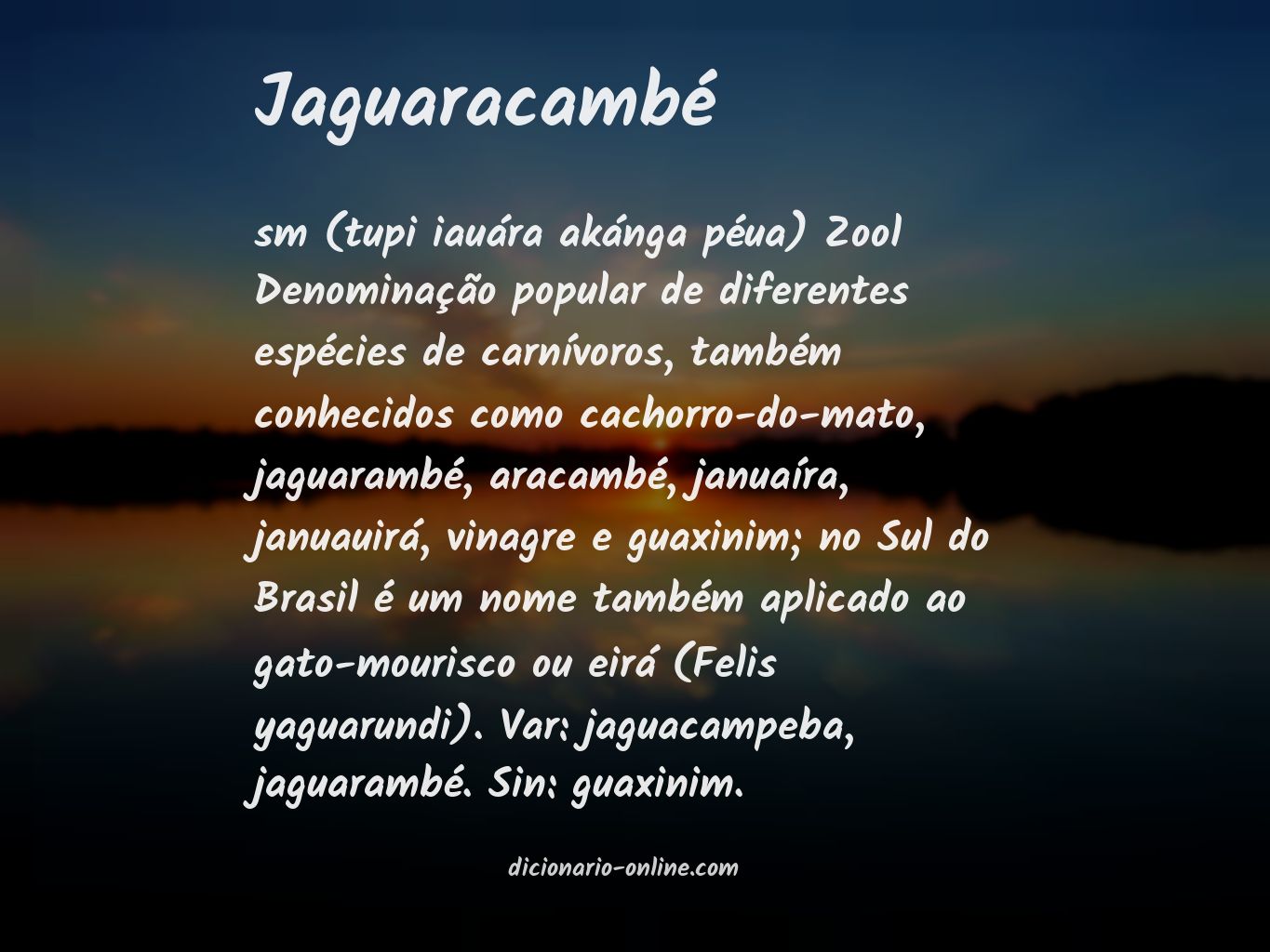 Significado de jaguaracambé