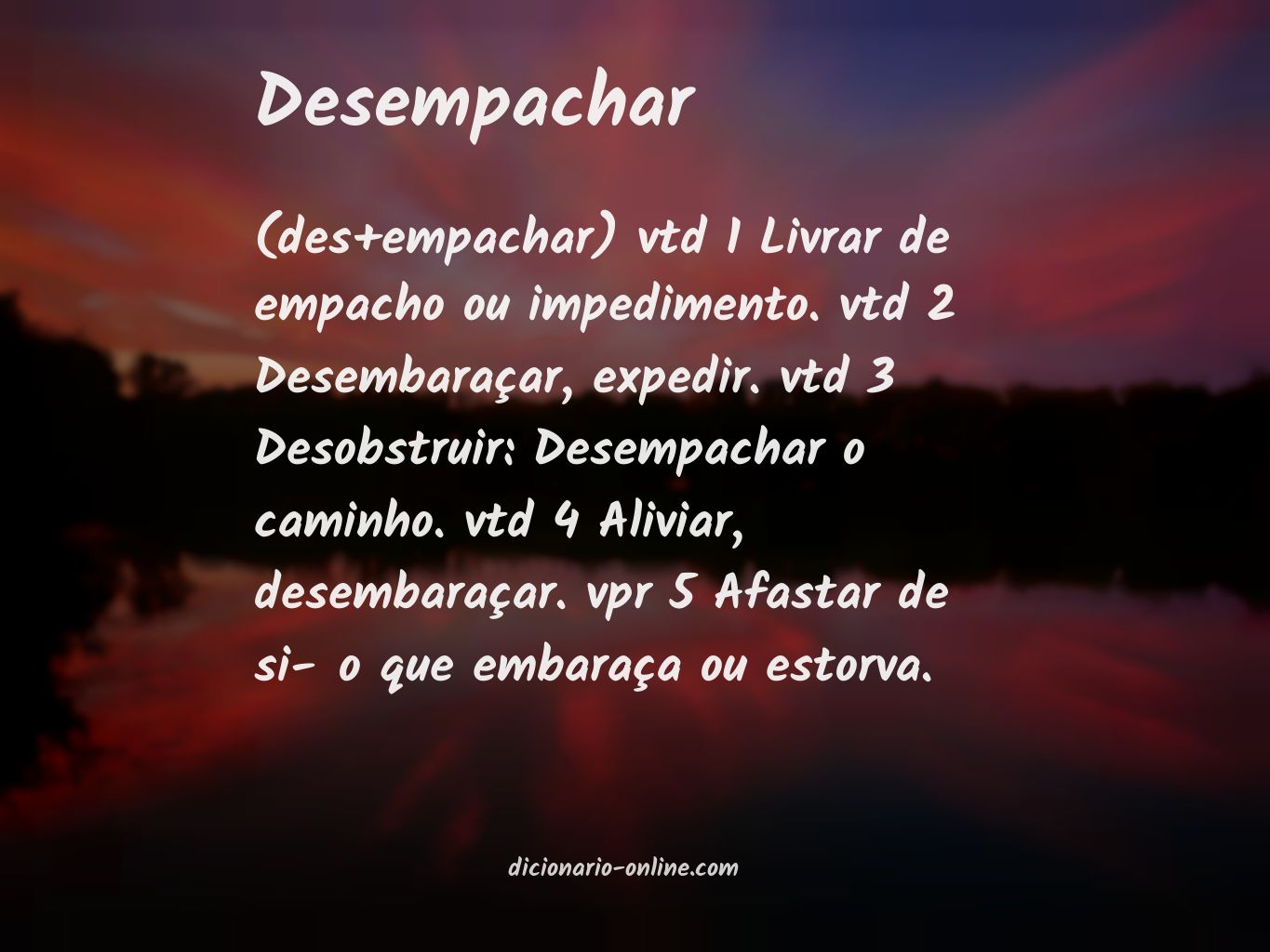 Significado de desempachar