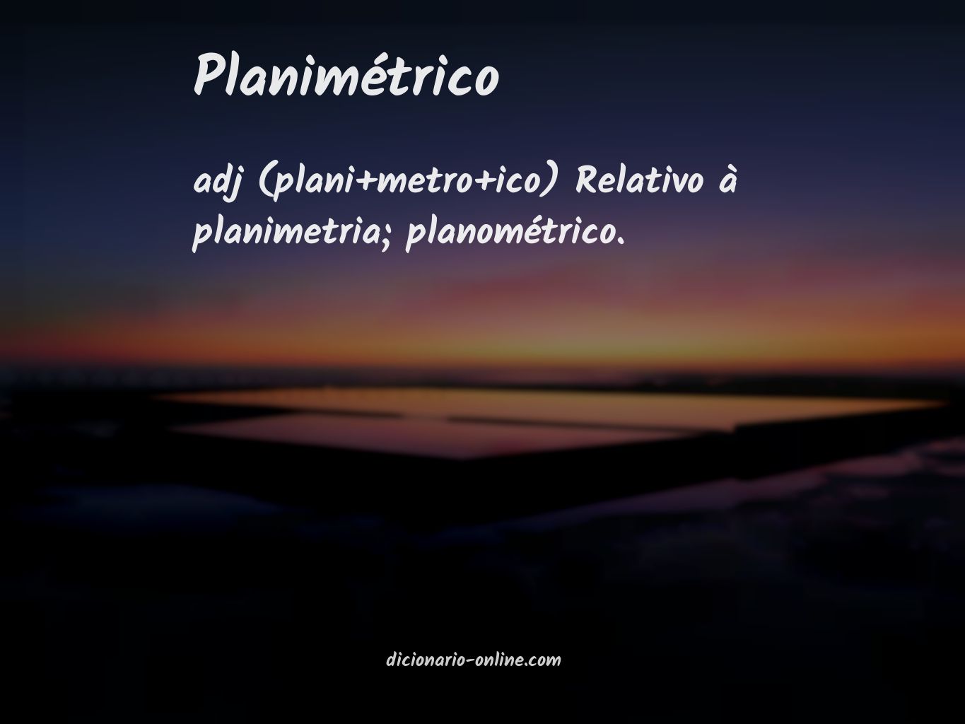 Significado de planimétrico