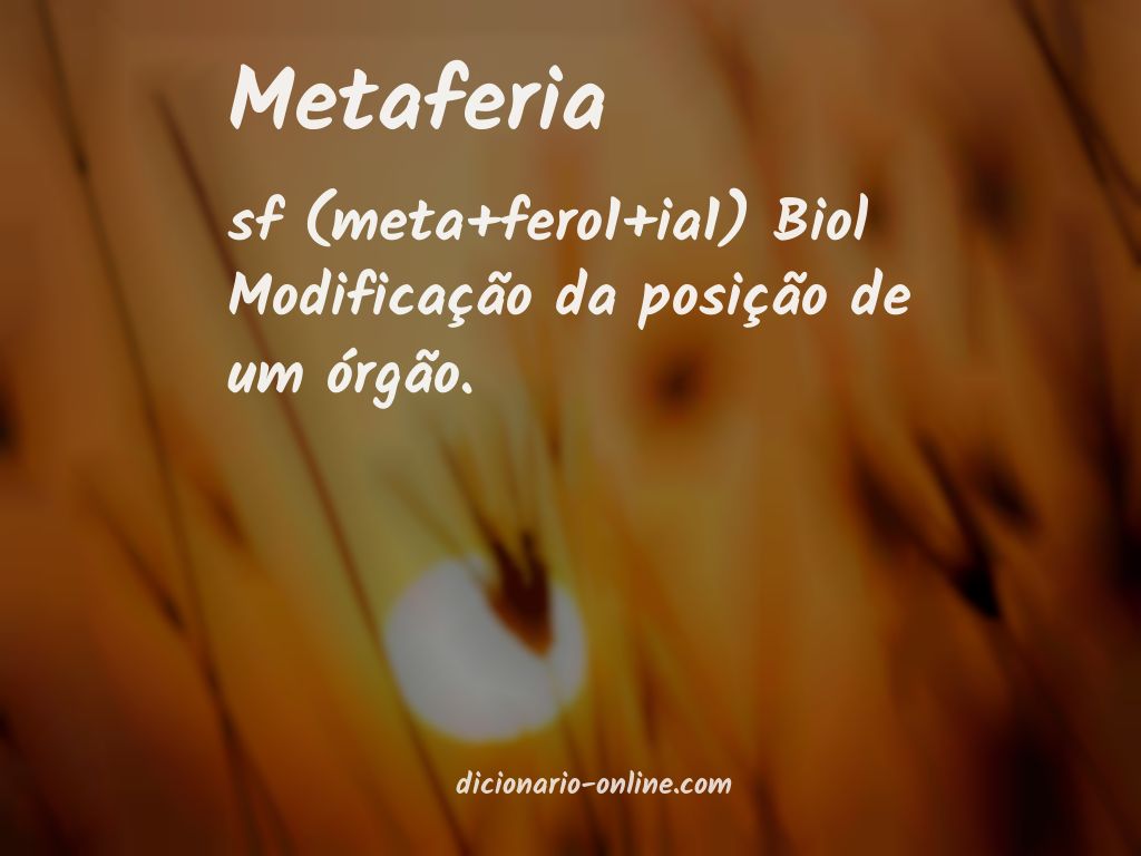 Significado de metaferia