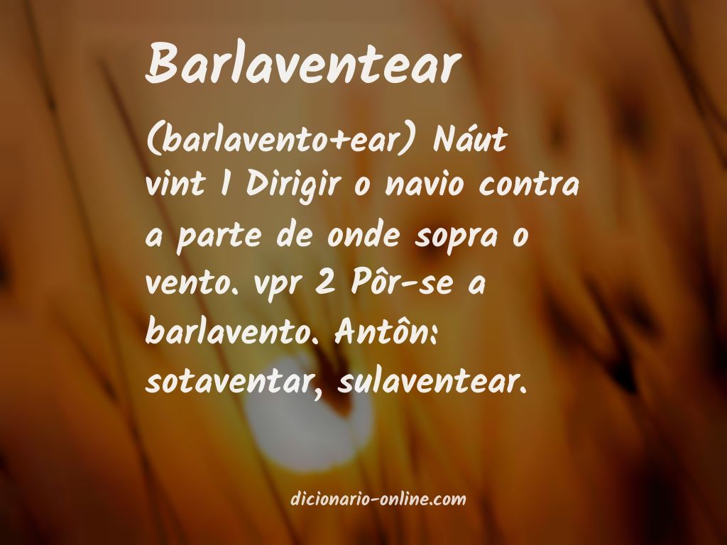 Significado de barlaventear