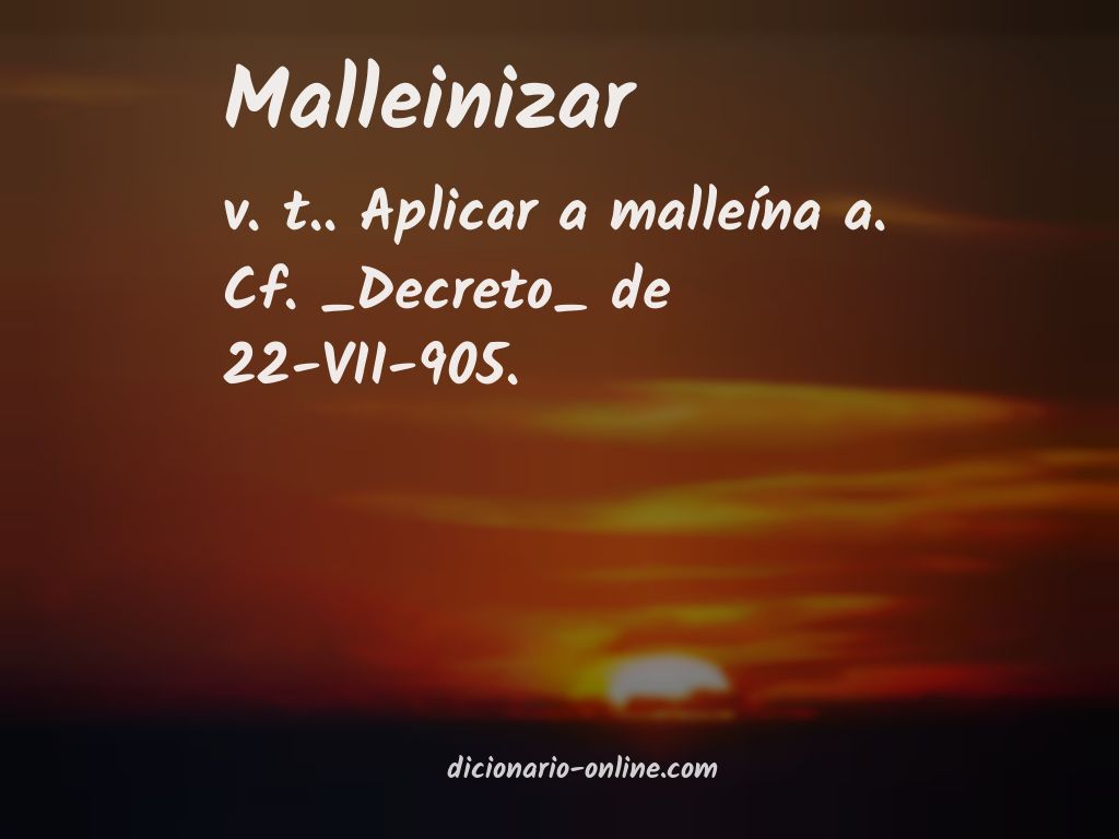 Significado de malleinizar