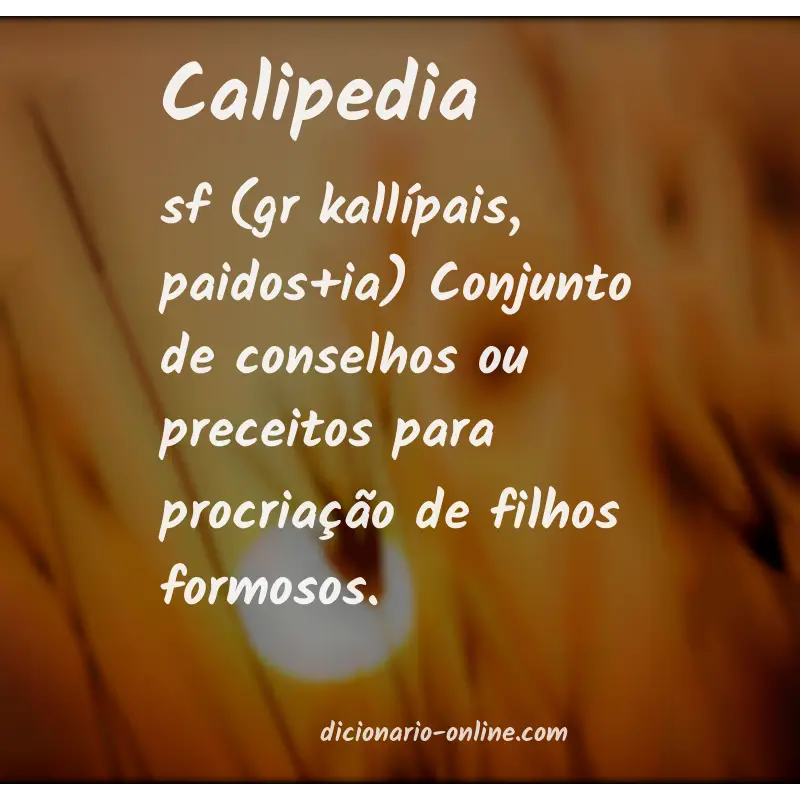 Significado de calipedia