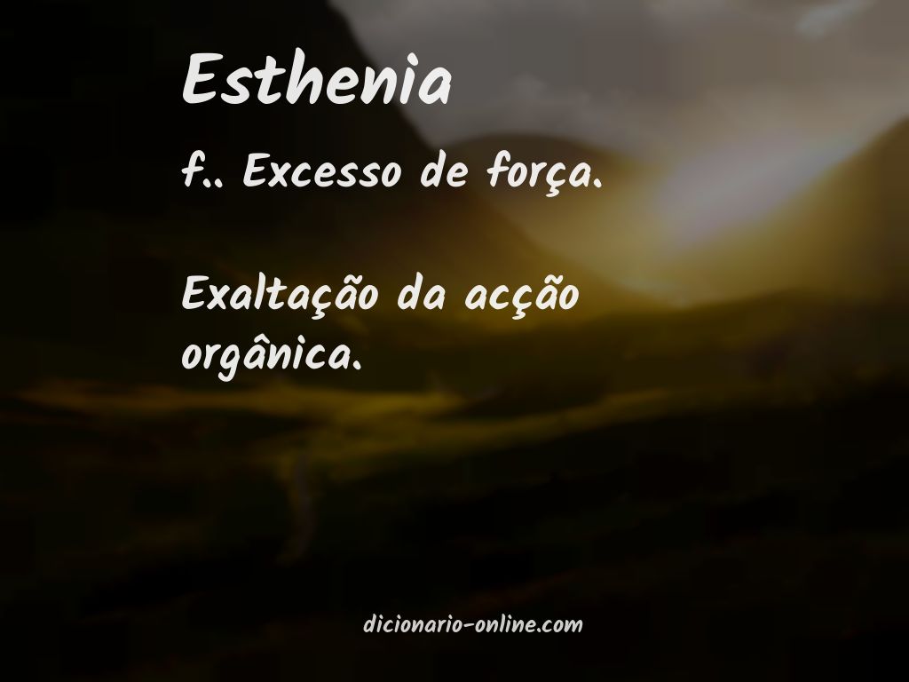 Significado de esthenia