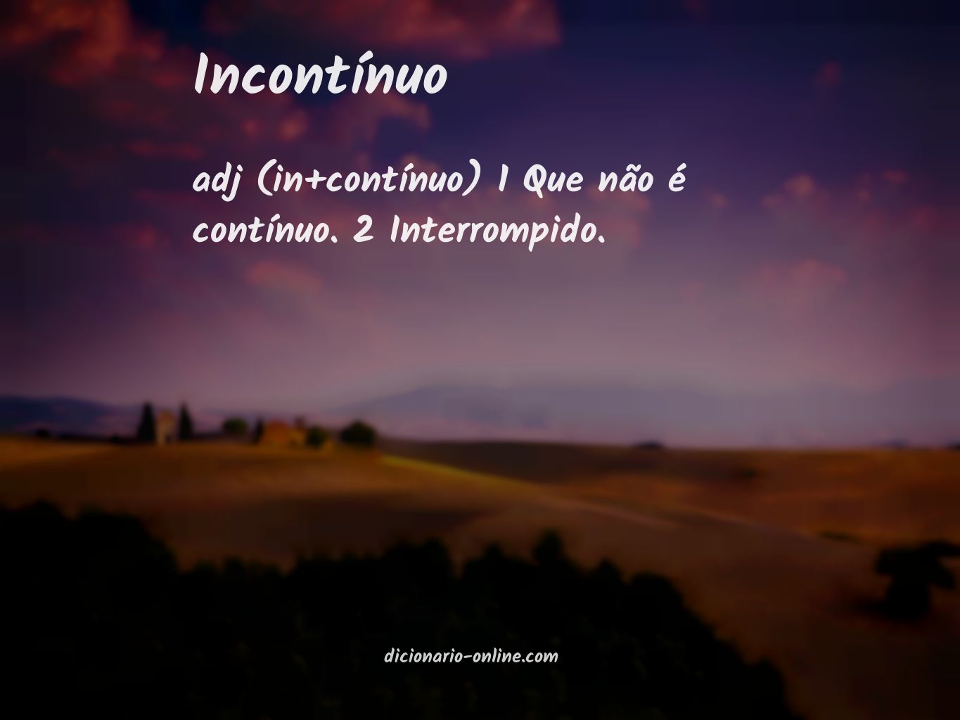 Significado de incontínuo